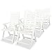 Produktbild Festnight Gartenstühle Set 6 STK. Zusammengeklappt Stühle 60x61x108 cm Kunststoff Weiß