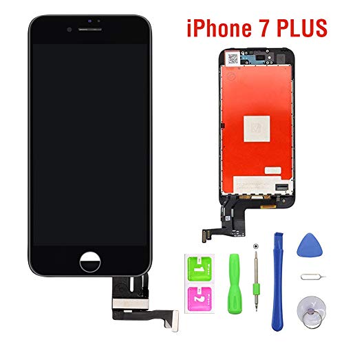 Fly-all Pantalla para iPhone 7 Plus 5,5 LCD de Repuesto- Reemplazo Pantalla táctil Conjunto de Marco digitalizador?Negro?