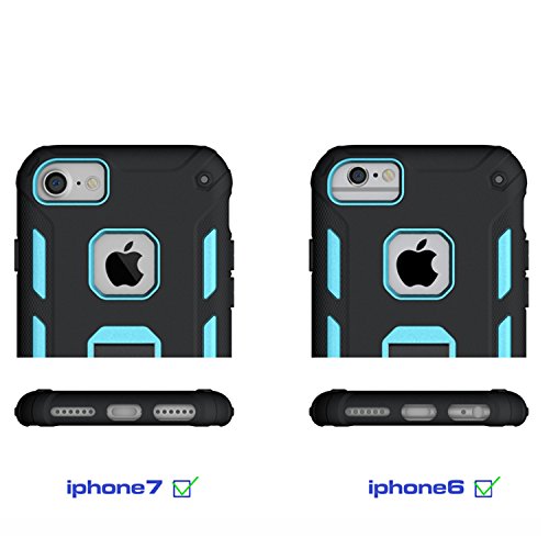 iPone 7 Funda Pegoo  iPhone 7 iPhone 6 iPhone 6S Caso universal del tel  fono  El Soporte Incorporado A Prueba de golpes Anti-Ara  azos y Polvo Mezcla Doble Capa Armadura Proteccion Caso Funda C  scara Caja para Apple iPhone 7 6 6S  4 7   Azul 