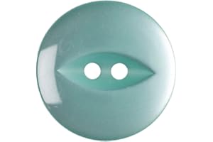 Plush Addict 10 Pack of Round Turquoise Fish Eye Buttons for Sewing, Knitting, Creative Crafts and Accessories - Turquoise - 19mm / 30 Lignes