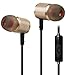 Price comparison product image DZCD Anchor Monitor Headphones In-ear Computer Mobile Phone Live Headphones Karaoke 1.5 Meters 3 Meters MC Rapper Headphones,Gold(withVoiceFunction)-3m