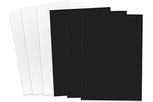 JP-JORPAY Cartón Pluma-Foam-Papeleria Cartón-Carton Pluma A4-3 Unidades Cartón Pluma Blanco + 3 Unidades Cartón Pluma Negro (A4)