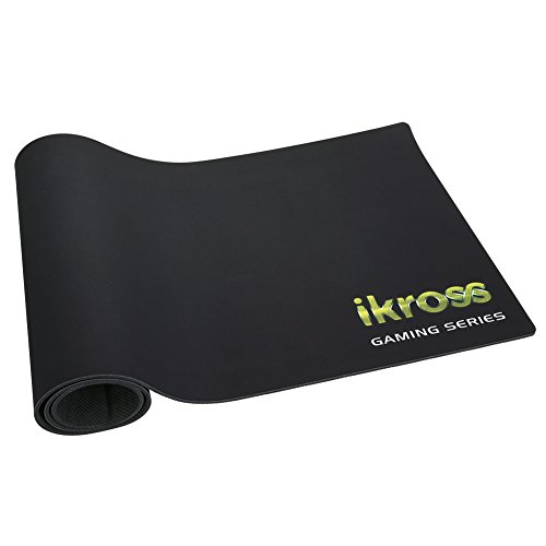Gaming Mauspad | iKross G71 XXL Gaming Mauspad 35.4 x 11.8 Zoll mit Hohe Qualität Präzise Fläche und Rutschfeste Gummiboden Optimal für Computerspieler, Grafiker, Normaler Benutzer – Schwarz - 2