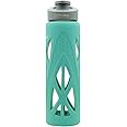 TintBox Glass Water Bottle with Protective Silicone Cover | Glass Water Bottle for Office, Home, Fridge, Gym, Travel | BPA Free Glass Bottle | Cool Green | 750ml