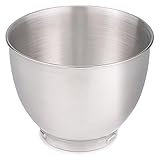 Klarstein Carina Edelstahl-Schüssel Küchen-Schüssel Ersatzteil für Küchenmaschine 4 Liter chrom-silber