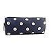 Miss LuLu Women Girls Canvas Students Pen Pencil Case zipper Bags Cosmetic Travel Makeup Bags Pouch Box (Polka Dot Navy)