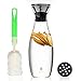 Produktbild BOCHA - Glas Wasserkaraffe Krug und Wein Dekanter Karaffe mit Belüfter und Edelstahl Tropf freier Gießdeckel 1,3L - Rezept eBook enthalten