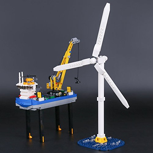 37002 Custom Bausteine Windpark Borkum Riffgrund inkl. Windrad, 599 Teile - 2