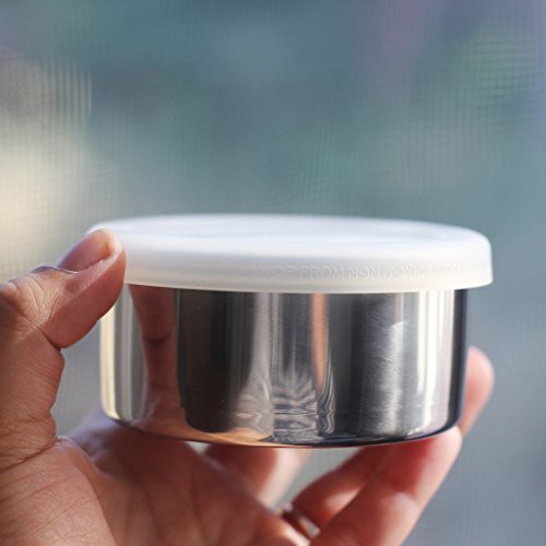 ECOlunchbox Oval, 2-teilige Brotdose aus Edelstahl mit separater, auslaufsicherer Runddose | Lunchbox | Bento Box - 5