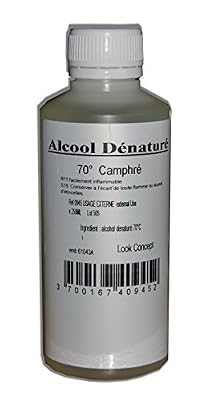 Look Concept - Alcool dénaturé 70° Camphré 250 ml préparation désinfection pour épilation