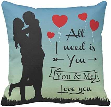 Yaya Cafe Valentine Gifts for Girlfriend Boyfriend Husband Wife You are My Always Forever Throw Cushion Cover Love - 16 x 16 inches