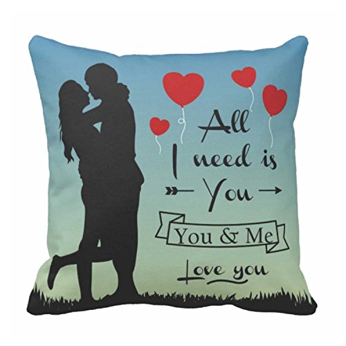 Yaya Cafe Valentine Gifts for Girlfriend Boyfriend Husband Wife You are My Always Forever Throw Cushion Cover Love - 16 x 16 inches
