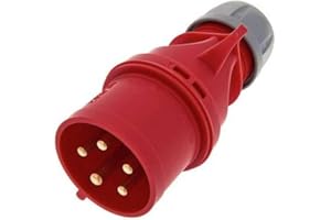 HDIUK CEE CeeForm Plugs/Sockets IP44 IEC 60309 (3-Phase Red Plug, 16 Amps)