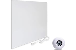 VIESTA H300 - Calefacción por infrarrojos + termostato TH 20 con mando a distancia – Carbon Crystal (última tecnología), panel calefactor para radiador, panel de calefacción, panel calefactor