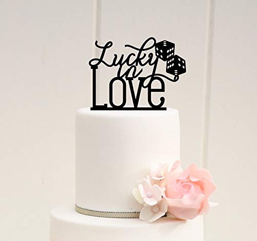 Preisvergleich Produktbild Lucky in Love with Dice Wedding Cake Topper - Vegas Cake Topper