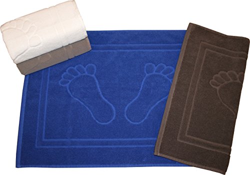 Betz Badvorleger Badematte Badteppich Duschvorlage 100% Baumwolle "Füße" Größe 50x70cm Qualität 740g/m² Farbe anthrazit grau