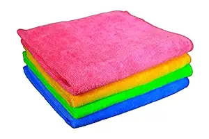 Sheen 300 GSM Microfiber Cleaning Cloth (Multicolour, 40X40CM,) Pack of 4