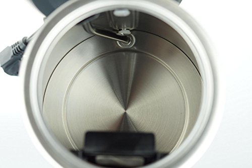 Neudorf Elektronik Manufaktur Wasserkocher Teemaschine ‚DIVANE‘ mit autom. Abschaltung bei kochenden Wasser und zuschaltbare Warmhaltefunktion/ 2200W Kochleistung & 280W Warmhaltung/ robuste & sparsame Technik durch Duales-Heizelement-System/ Trockengehschutz/ Strix Sicherheitssystem (Überhitzungsschutz engl. Patent)/ Edelstahl gebürstet/ 1L (Teekanne) & 1,7L (Wasserkocher) - 3