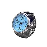 Coolster Damen Herren Unisex Paar Ring Uhr Kreative Elastische Edelstahl Fingeruhr (Blau)