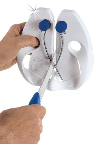 Messerschärfer ohne Standplatte poliert weiß/blau - Dick Rapid Steel
