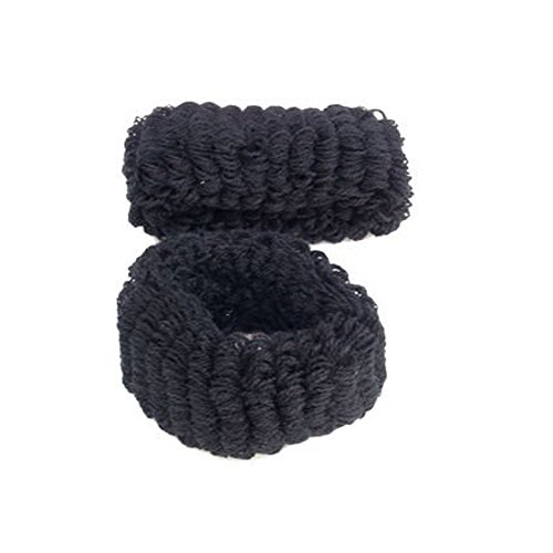 Mytoptrendz® Pack Of 2 Soft Large Thick Towelling Hair donut bobble Ponytail Elastic (Black)