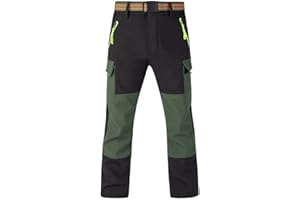 Hpbygstae Pantaloni termici impermeabili per ragazzi e ragazze, pantaloni da neve invernali, pantaloni cargo imbottiti, pantaloni da sci softshell, per bambini