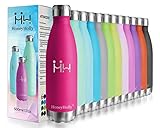 HoneyHolly Bouteille d'eau en Acier Inoxydable avec Isolation par Double Paroi Gourde 350/500/650/750ml, Reutilisable sans Bpa Gourdes Eau pour Enfant, Sport, Randonnée, École, Bureau, de Plein Air