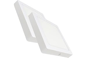 LED ATOMANT Pack 2x Plafon LED Superficie Cuadrado, 225x225mm, 20W, Color Blanco Neutro (4500K), 1800 lumenes, Driver incluido