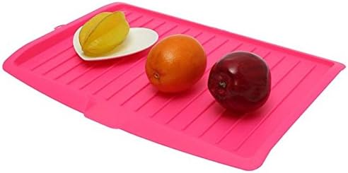 Sztrokia Large Sink Dish Drainer Drying Rack Washing Holder Organizer Tray For Kitchen, Dish Drying Mats Dish Drainer Drip Tray Plate Cutlery Rack Kitchen Sink Rack Holder (Rose Red)