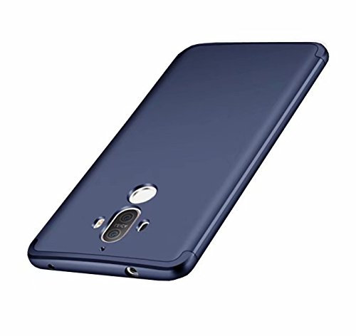 Huawei Mate 9 Case 360° Protective Cover PC Hard Shell Anti-Shock Shockproof Full Body Protective Anti-Scratch Bumper 360 Degree Full-Cover Case Matte Protection Case 3 in 1(blue)