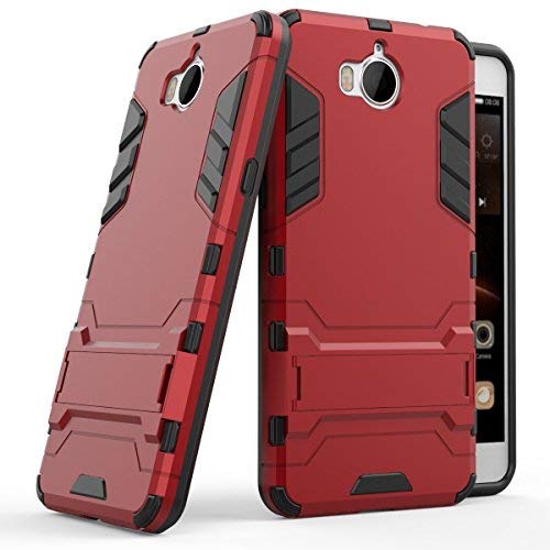 Huawei Y6 2017 Funda  SMTR Ultra Silm H  brida Rugged Armor Case Choque Absorci  n Protecci  n Dual Layer Bumper Carcasa con pata de Cabra para Huawei Y6 2017  rojo