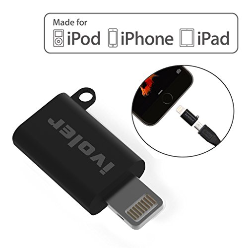 iVoler Lightning auf Micro USB Adapter mit Schlüsselring, [3 Stück] Micro USB auf 8 Pin Lightning Konverter Stecker, Laden und Synchronisieren für iPhone 7/ 7 Plus/ 6/ 6s/ 6 Plus /5 5s 5c, iPad Pro/ iPad Air/ iPad mini und andere Geräte des Ios – Schwarz - 8