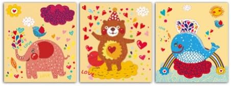 Bears, elephants, whales 3D Stamped Cross Stitch Kit - 51.6inch By 18.9inch _Set of 3_