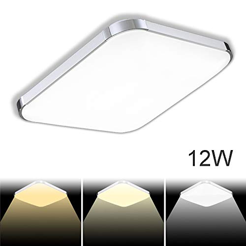 Preisvergleich Produktbild 12W LED Deckenleuchte Deckenlampe Farbwechsel 3in1 Deckenlampe Wohnraumleuchte Beleuchtung Modern Energiespar Licht aus Aluminium Für Wohnzimmer Schlafzimmer Flur Garderobe