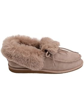 Mokassin Damen Herren Lammfell Hausschuhe echtleder Gefuttert Wolle Pantoffeln Schlappen Schuhe