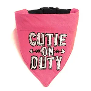 That Dog In Tuxedo Cutie on Duty Embroidered Dog Bandana with Adjustable Dog Collar (Size - XL)