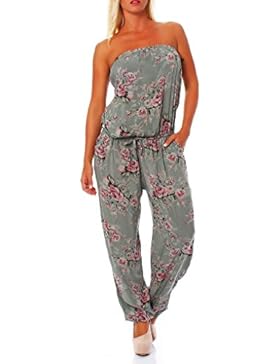 malito Jumpsuit Einteiler Overall Hosenanzug geblümt 1495 Damen One Size