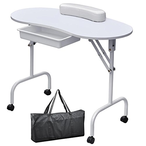 Outdoortips Portable nail technicicans manicure table desk & Carry Bag & Wrist Rest(fold flat)