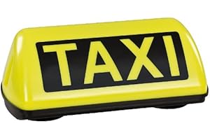 ‎ZKMAGIC TAXI Dachzeichen Schild SPEED Dachschild gelb LED Dauerlicht mit 2,5m Flachkabel und TÜV Gutachten bis 240 km/h