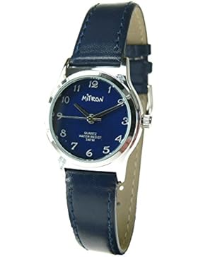 Mitron Damen-Lederarmbanduhr 82833 dunkelblau Quarz Analog