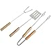 Produktbild Jaminy Rostfreier Stahl BBQ Grill Zubehör, 3 Stück Grill-Werkzeug-Set Grillzangen Gabel Spatel Rostfreier Stahl BBQ Utensil BBQ Edelstahl Barbecue Grillen Utensilien