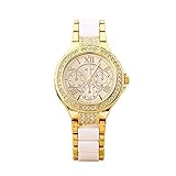 Unisex Quarz Armbanduhr, Bling Kristall Analog Geneva Klassische Uhr / 2018 Edelstahl Strass Freizeit Metall Armband Armband für Männer und Frauen