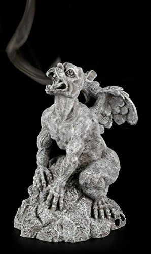 Räucherkegelhalter – Gargoyle-Figur auf Felsen - 2