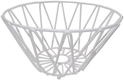 Luxury Classic Metallic Wire 30cm Dia Fruit and Vegitable Bowl (White)