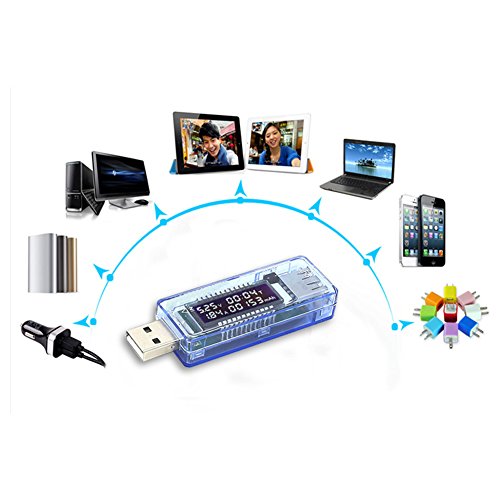 Demiawaking USB Ladegerät Kapazität Strom Spannung Detektor Meter Batterietester - 5