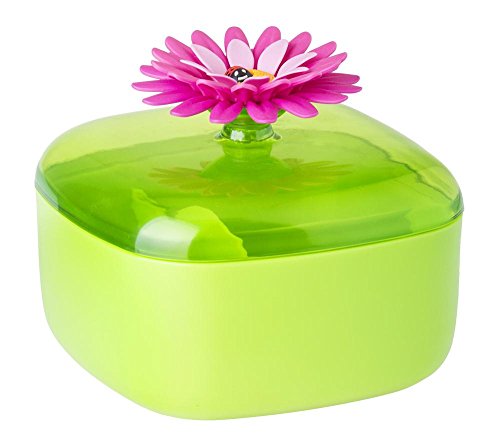 VIGAR Flower Power Salero de Cocina, Verde/Magenta, 13 x 13 x 10.5 cm