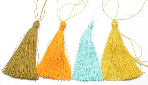 6pcs Nylon Quasten Anhänger Tassel Taschenanhänger Schmuck DIY 90mm - 3