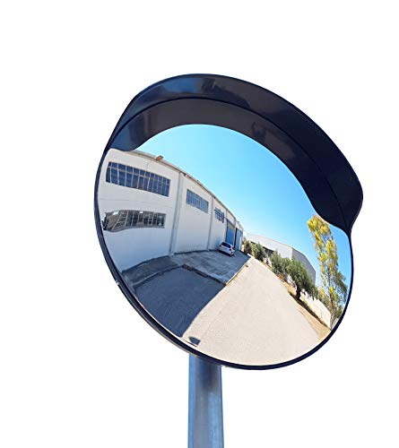 Miroir Convexe Routier 60cm Orange - Sécurité Route Et Commerce - Support Réglable Pour Poteau 60mm