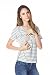 Bearsland Maternity Women's Striped Short Sleeves Maternity Nursing Top Gray/white uk size 10-12