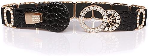 Ladies Diamante Belt,Stylish rhinestone Stretch Of tightness Belts Distribution Dress wild Belt-A 65cm(26inch)